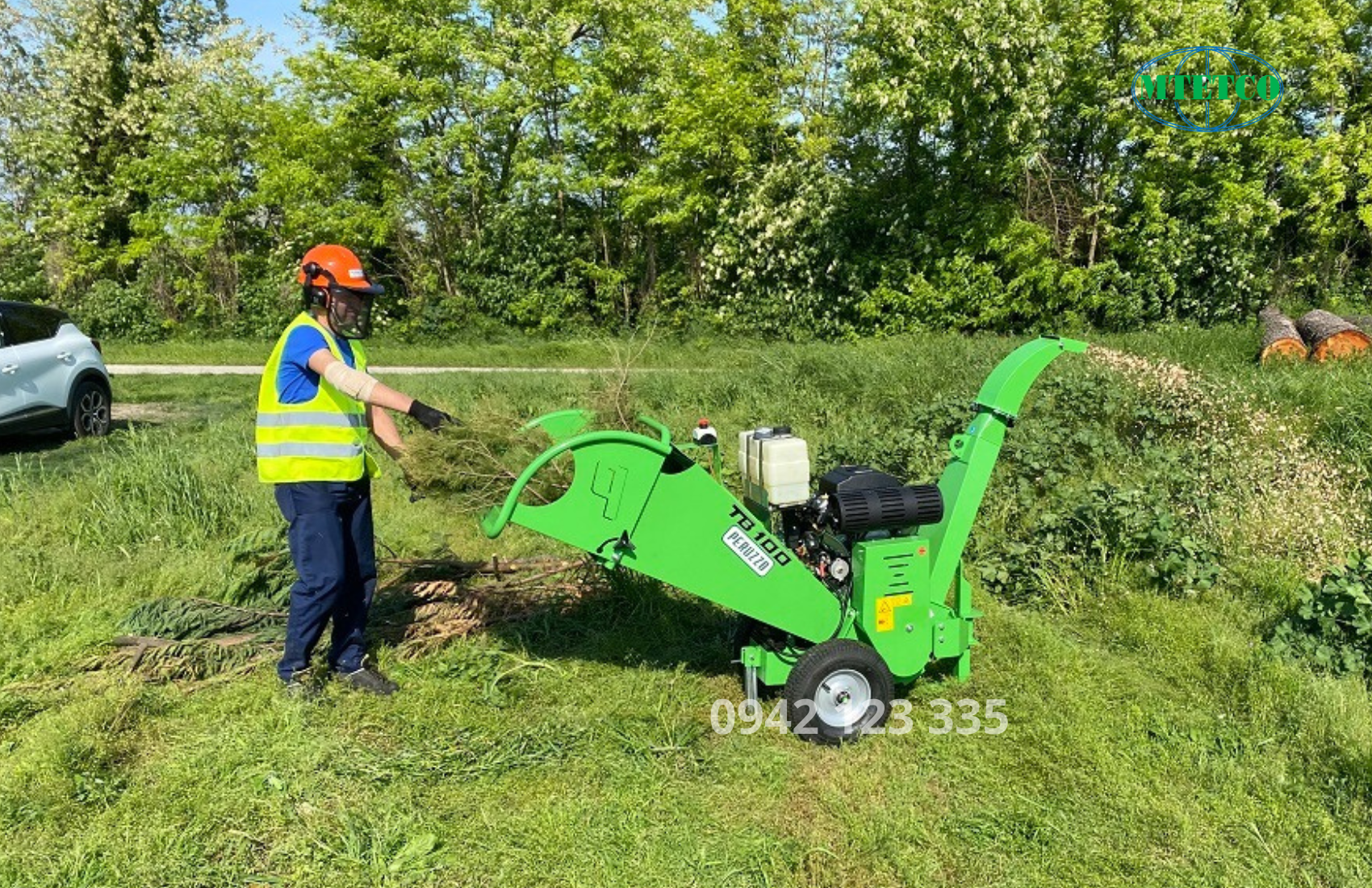 Máy băm cành cây TB100 động cơ xăng 13 B&S