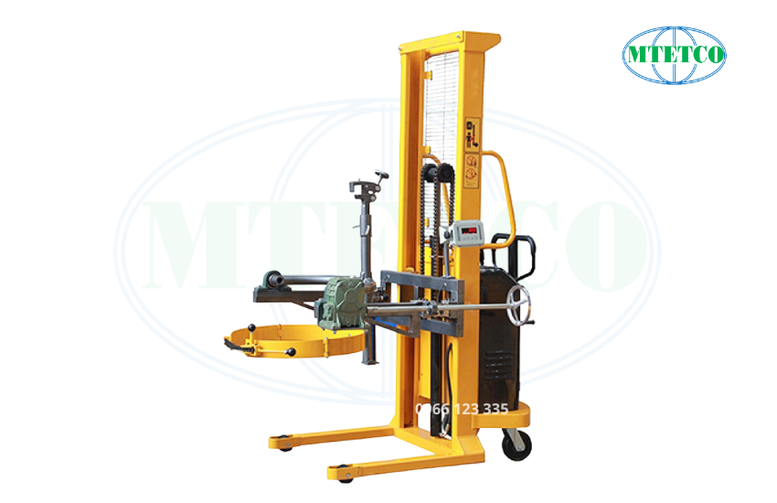 Xe nâng thùng phi nâng hạ điện nhanh, tiết kiệm sức (so với tay cầm)