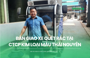 Bàn giao xe quét rác tại Thái Nguyên