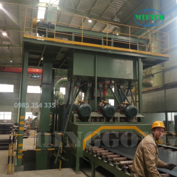 Dây chuyền phun bi làm sạch thép tấm QINGGONG
