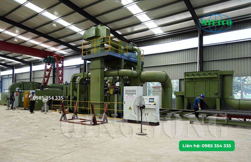 Dây chuyền phun bi làm sạch thép tấm QINGGONG