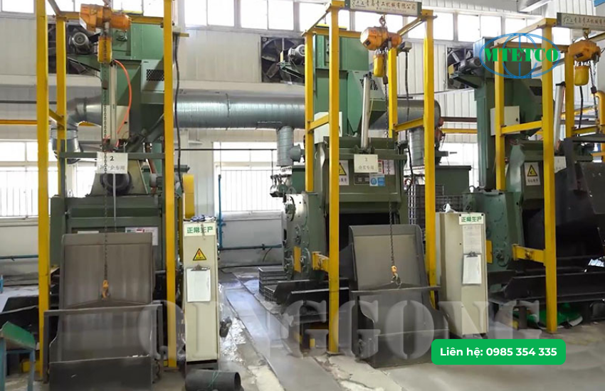 Địa chỉ bán máy phun bi thùng đảo giá tốt