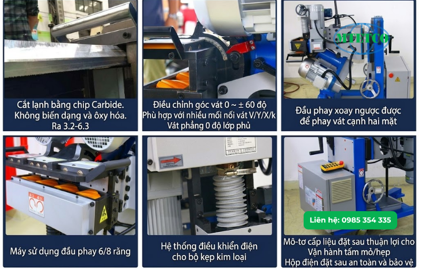 Tự động vát cả hai mặt của tấm thép mà không cần lật thủ công