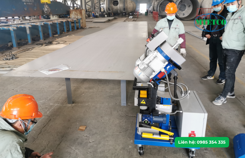 Máy vát mép thép tấm hai mặt Taole TMM-100K