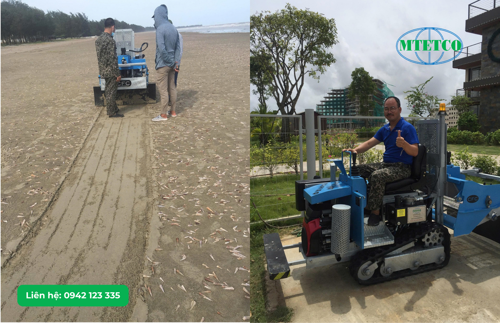 Máy sàng cát bãi biển nhiều vỏ sò CFC Appendix 200 tại bãi biển Trà Cổ - Quảng Ninh