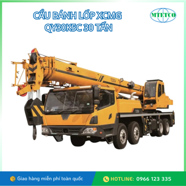 MTETCO-cau-banh-lop-xcmg-qy30k5c-30-tan-1 Cẩu bánh lốp XCMG QY30K5C 30 tấn