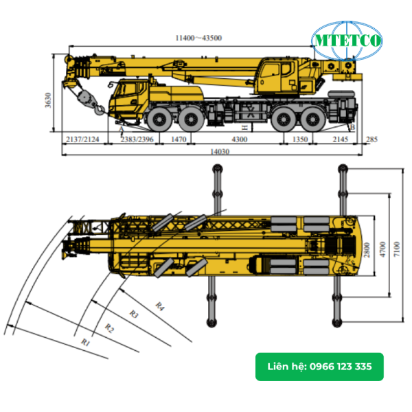 Cẩu bánh lốp XCMG QY50KD 50 tấn