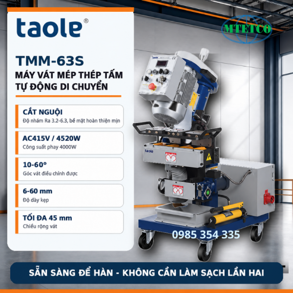 Máy vát mép thép tấm Taole TMM 63L/63S